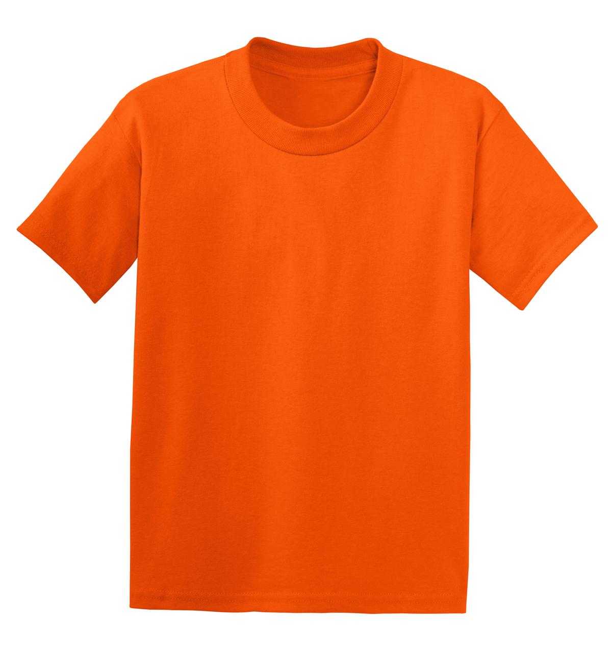 Hanes 5370 Youth Ecosmart 50/50 Cotton/Poly T-Shirt - Orange - HIT a Double