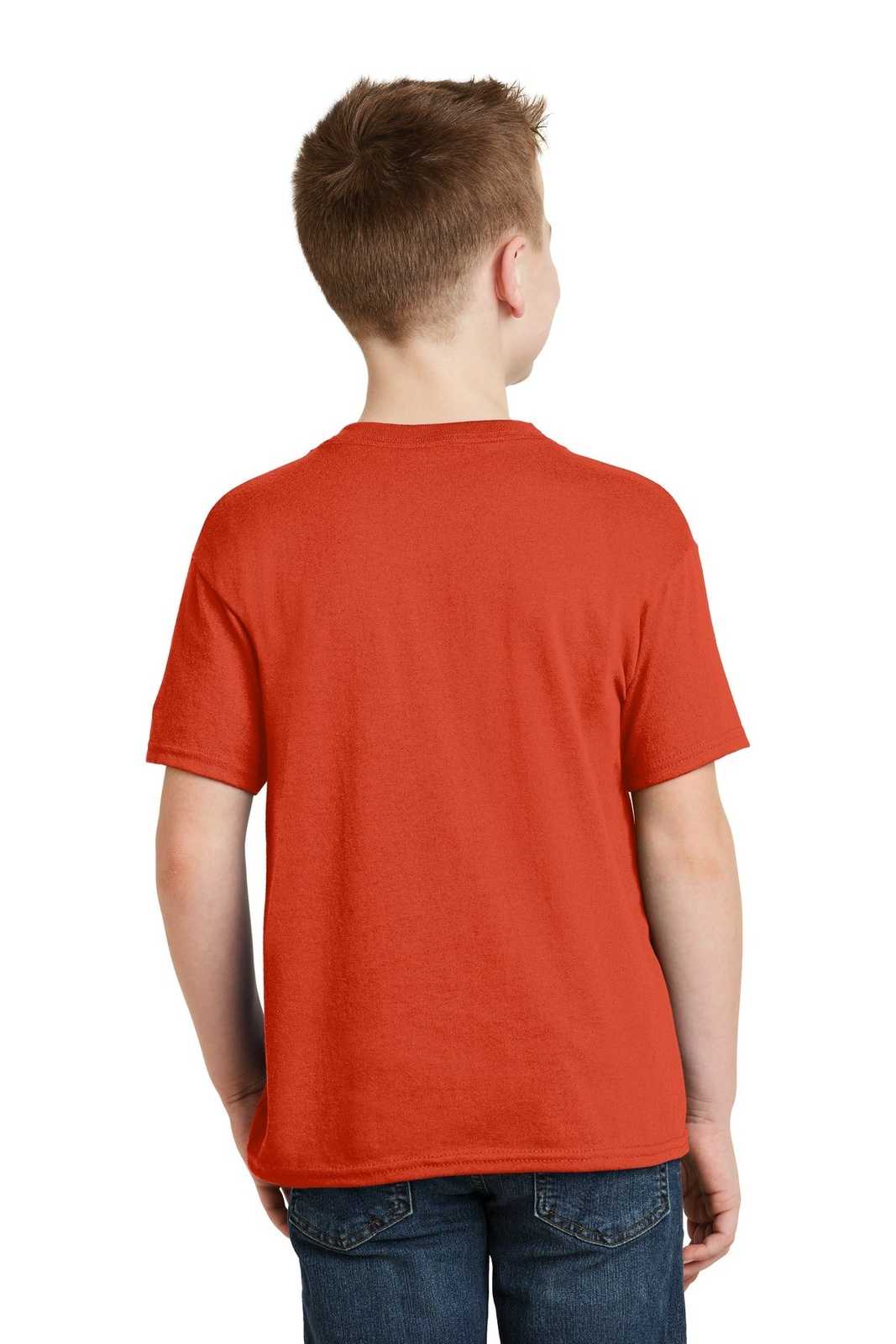 Hanes 5370 Youth Ecosmart 50/50 Cotton/Poly T-Shirt - Orange - HIT a Double