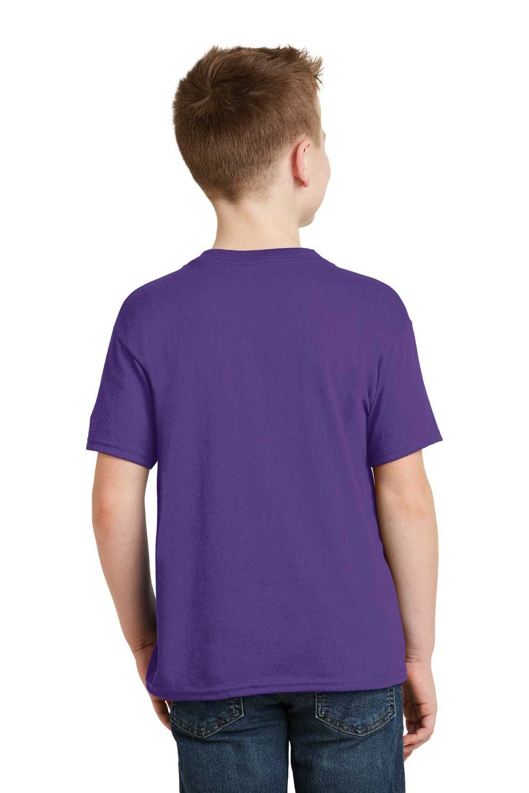 Hanes 5370 Youth Ecosmart 50/50 Cotton/Poly T-Shirt - Purple - HIT a Double