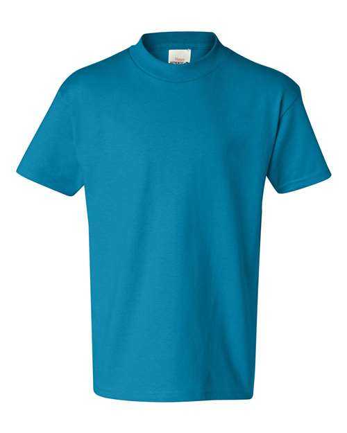 Hanes 5450 Authentic Youth Short Sleeve T-Shirt - Teal - HIT a Double