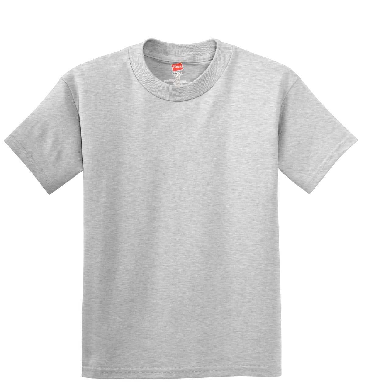 Hanes 5450 Youth Tagless 100% Cotton T-Shirt - Ash - HIT a Double