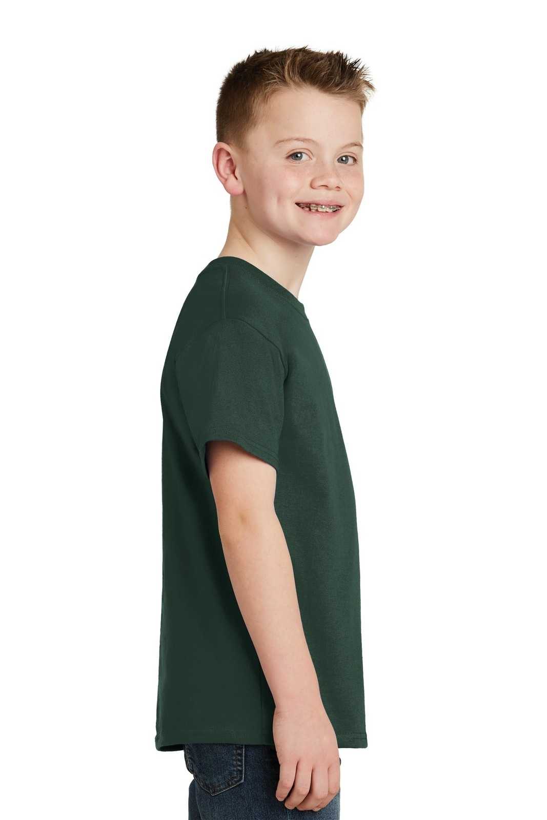 Hanes 5450 Youth Tagless 100% Cotton T-Shirt - Deep Forest - HIT a Double