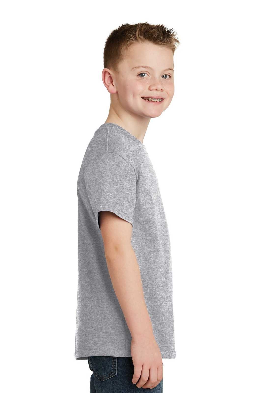 Hanes 5450 Youth Tagless 100% Cotton T-Shirt - Light Steel - HIT a Double