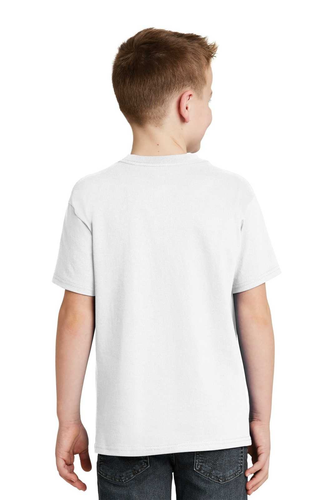 Hanes 5450 Youth Tagless 100% Cotton T-Shirt - White - HIT a Double