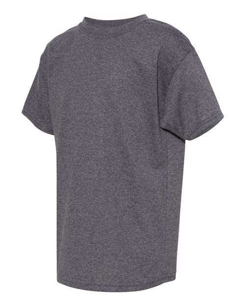 Hanes 5480 Essential-T Youth Short Sleeve T-Shirt - Charcoal Heather - HIT a Double