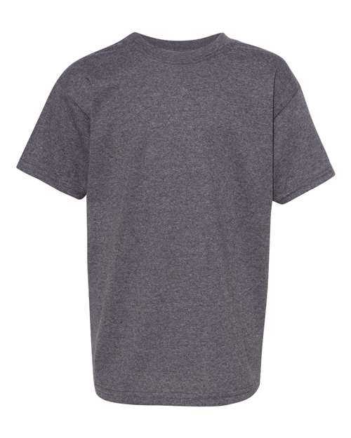 Hanes 5480 Essential-T Youth Short Sleeve T-Shirt - Charcoal Heather - HIT a Double
