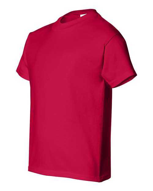 Hanes 5480 Essential-T Youth Short Sleeve T-Shirt - Deep Red - HIT a Double