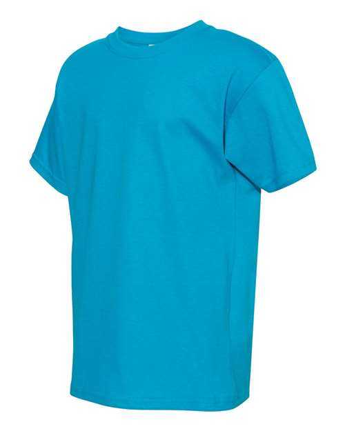 Hanes 5480 Essential-T Youth Short Sleeve T-Shirt - Teal - HIT a Double