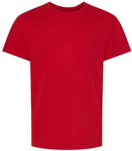 Hanes 5480 Essential-T Youth T-Shirt - Athletic Crimson" - "HIT a Double