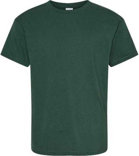 Hanes 5480 Essential-T Youth T-Shirt - Athletic Dark Green" - "HIT a Double