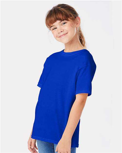 Hanes 5480 Essential-T Youth T-Shirt - Athletic Royal - HIT a Double - 3