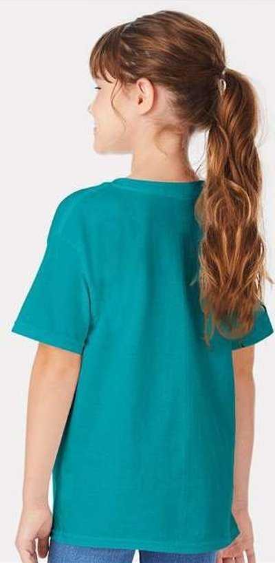 Hanes 5480 Essential-T Youth T-Shirt - Athletic Teal&quot; - &quot;HIT a Double