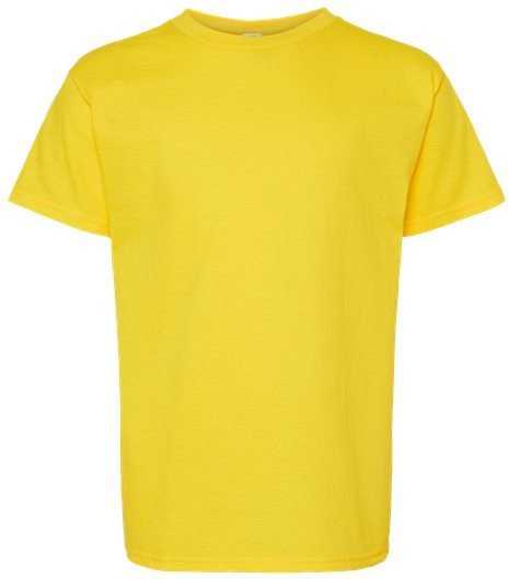 Hanes 5480 Essential-T Youth T-Shirt - Athletic Yellow" - "HIT a Double
