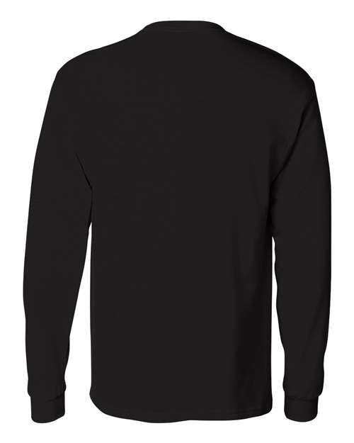 Hanes 5596 Authentic Long Sleeve Pocket T-Shirt - Black - HIT a Double