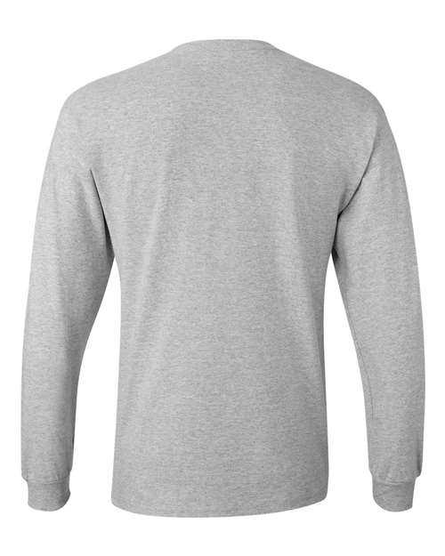 Hanes 5596 Authentic Long Sleeve Pocket T-Shirt - Light Steel - HIT a Double