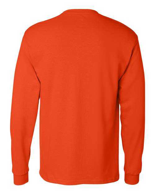 Hanes 5596 Authentic Long Sleeve Pocket T-Shirt - Orange - HIT a Double