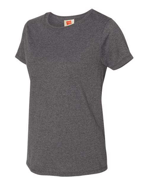 Hanes 5680 Essential-T Womens Short Sleeve T-Shirt - Charcoal Heather - HIT a Double
