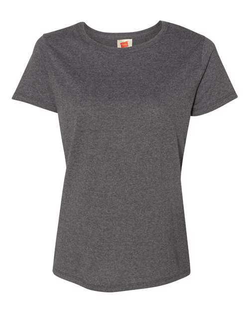 Hanes 5680 Essential-T Womens Short Sleeve T-Shirt - Charcoal Heather - HIT a Double