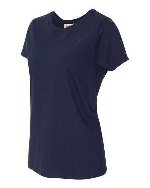 Hanes 5680 Essential-T Womens Short Sleeve T-Shirt - Navy - HIT a Double