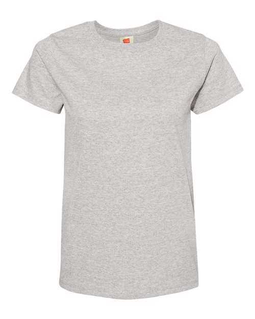 Hanes 5680 Essential-T Womens Short Sleeve T-Shirt - Oxford Grey - HIT a Double