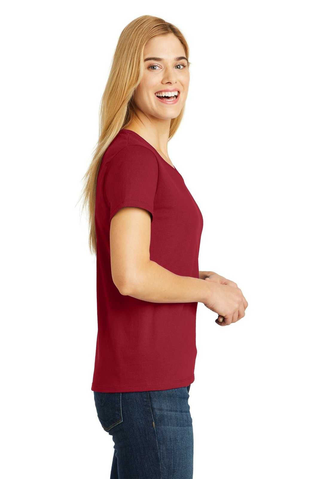 Hanes 5780 Ladies Comfortsoft V-Neck Tee - Deep Red - HIT a Double
