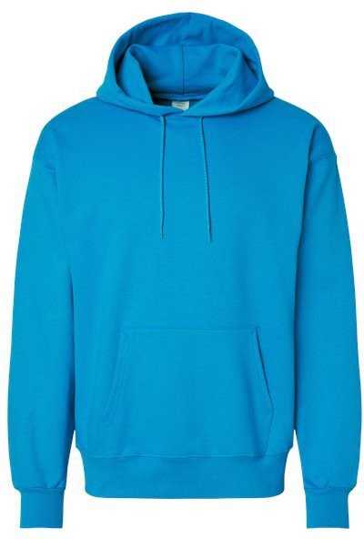 Hanes F170 Ultimate Cotton Hooded Sweatshirt - Teal" - "HIT a Double