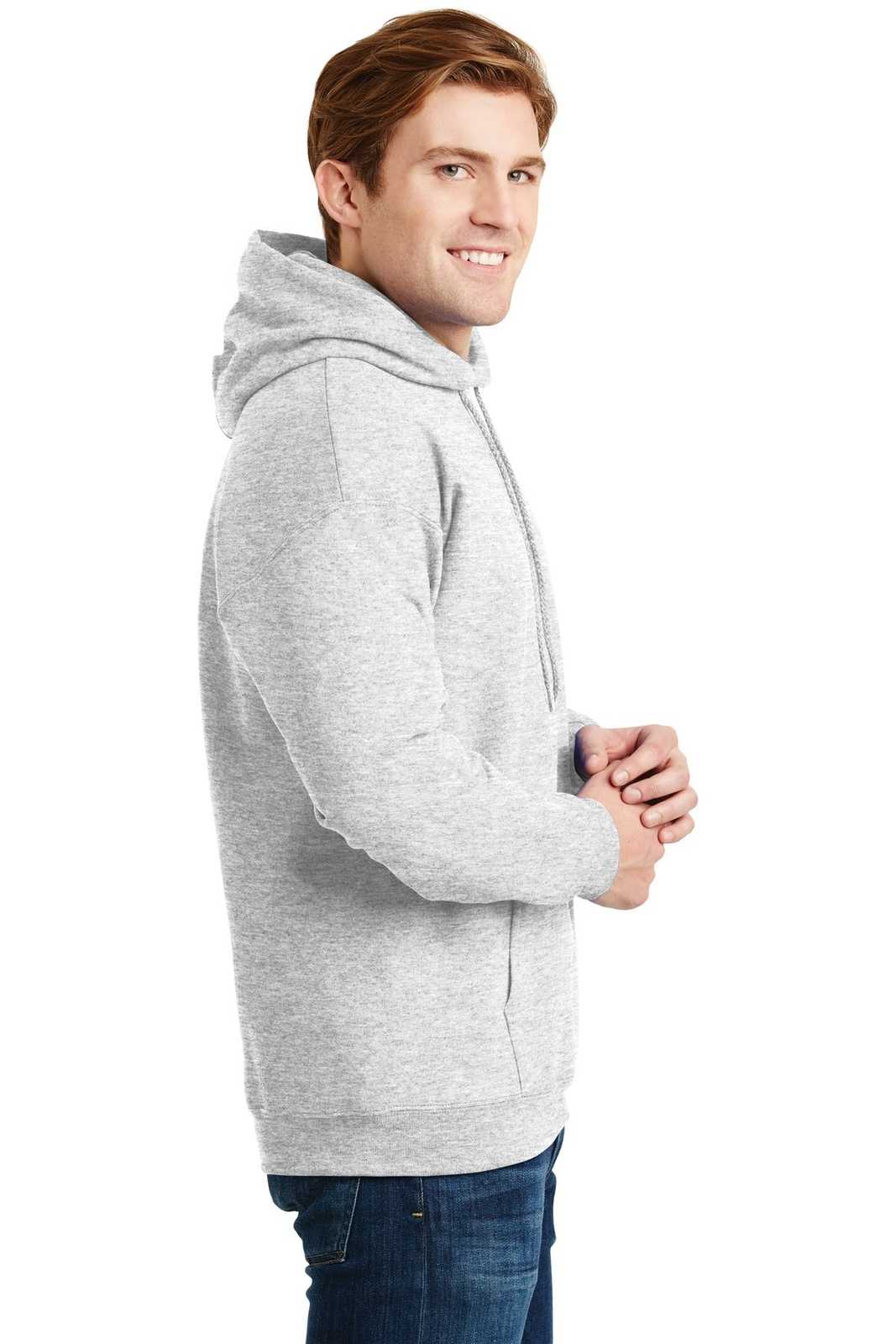 Hanes F170 Ultimate Cotton Pullover Hooded Sweatshirt - Ash - HIT a Double