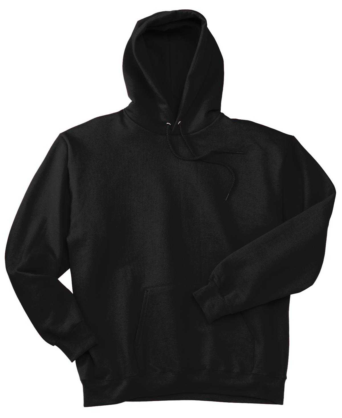 Hanes F170 Ultimate Cotton Pullover Hooded Sweatshirt - Black - HIT a Double
