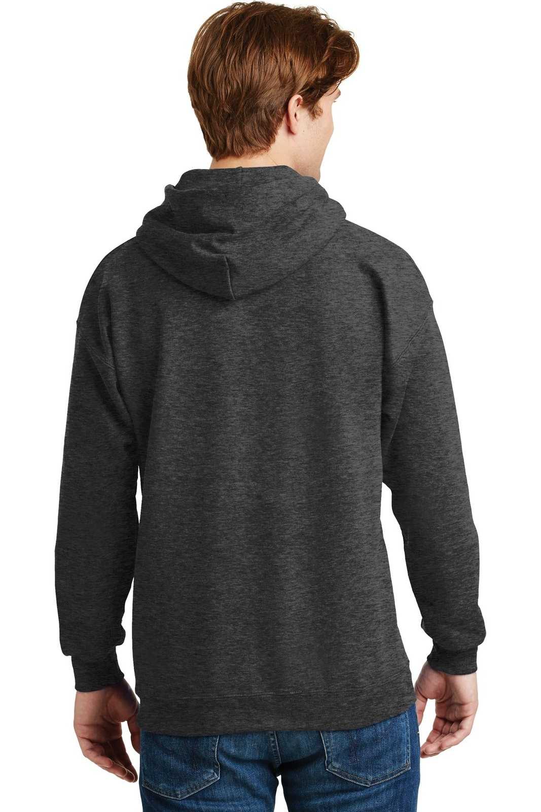 Hanes F170 Ultimate Cotton Pullover Hooded Sweatshirt - Charcoal Heather - HIT a Double