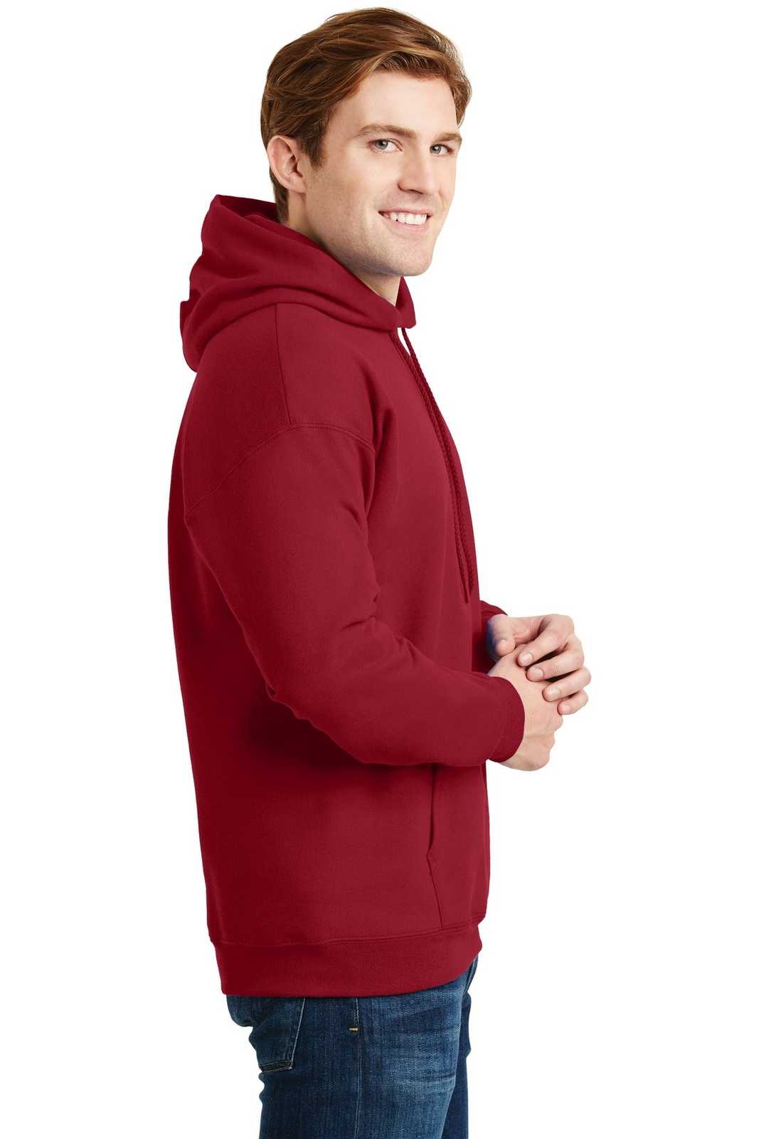 Hanes F170 Ultimate Cotton Pullover Hooded Sweatshirt - Deep Red - HIT a Double