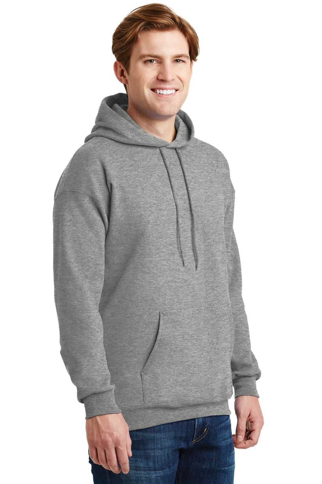 Hanes F170 Ultimate Cotton Pullover Hooded Sweatshirt - Light Steel - HIT a Double