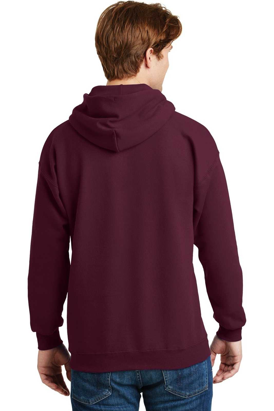 Hanes F170 Ultimate Cotton Pullover Hooded Sweatshirt - Maroon - HIT a Double