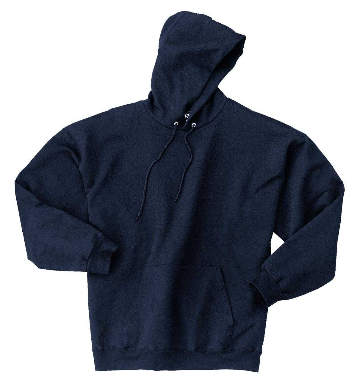Hanes F170 Ultimate Cotton Pullover Hooded Sweatshirt - Navy - HIT a Double