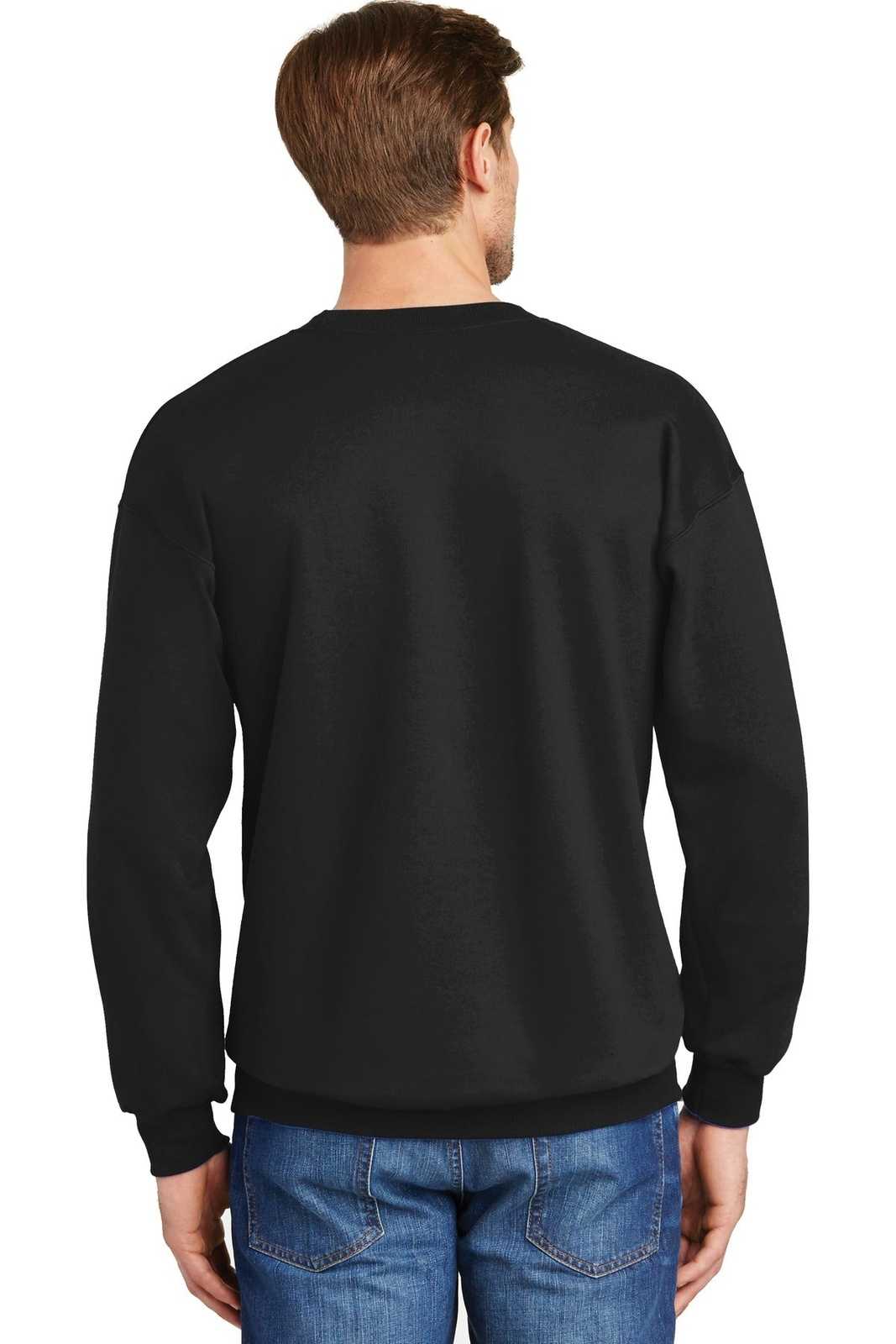 Hanes F260 Ultimate Cotton Crewneck Sweatshirt - Black - HIT a Double