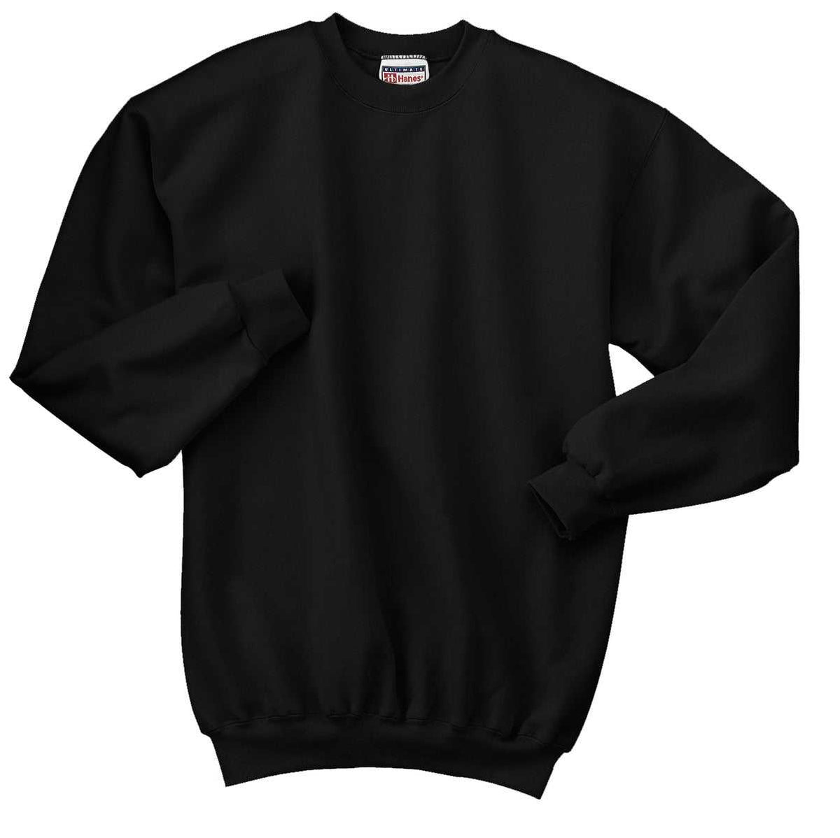 Hanes F260 Ultimate Cotton Crewneck Sweatshirt - Black - HIT a Double