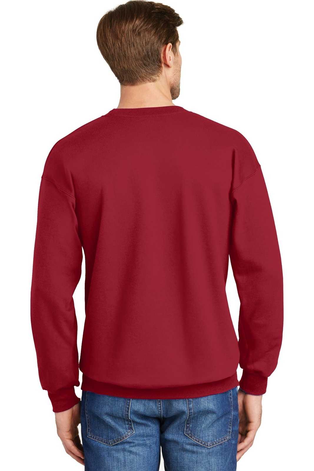 Hanes F260 Ultimate Cotton Crewneck Sweatshirt - Deep Red - HIT a Double