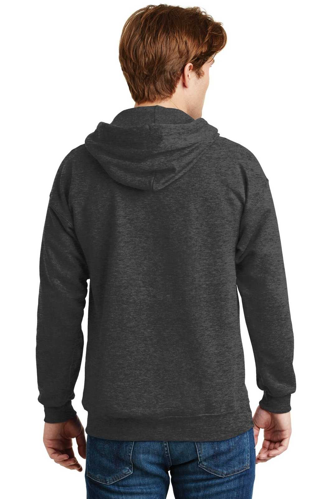 Hanes F283 Ultimate Cotton Full-Zip Hooded Sweatshirt - Charcoal Heather - HIT a Double