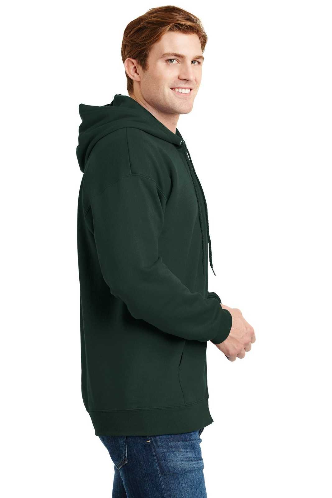 Hanes F283 Ultimate Cotton Full-Zip Hooded Sweatshirt - Deep Forest - HIT a Double