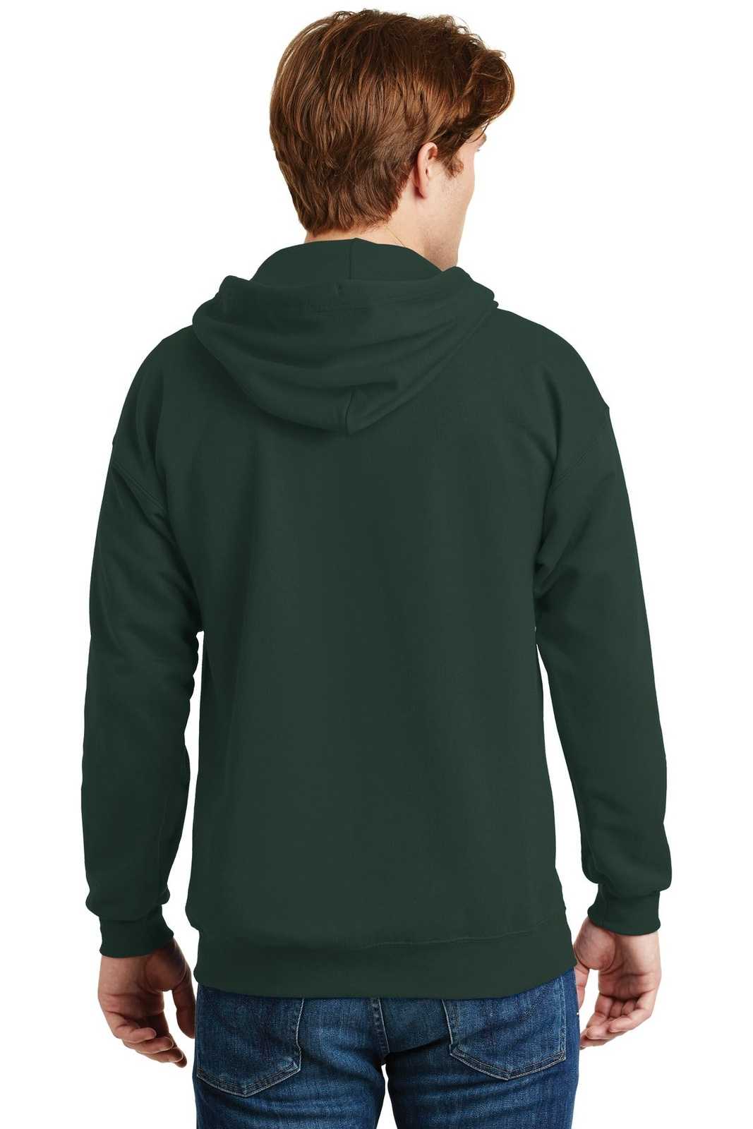 Hanes F283 Ultimate Cotton Full-Zip Hooded Sweatshirt - Deep Forest - HIT a Double