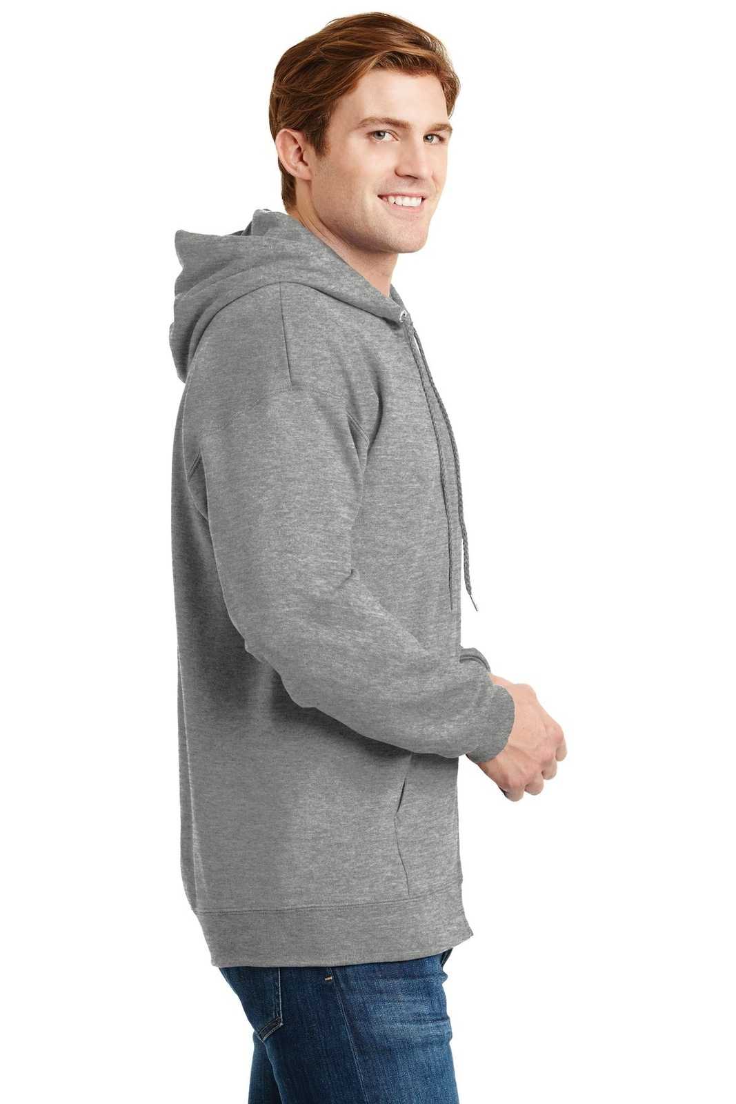 Hanes F283 Ultimate Cotton Full-Zip Hooded Sweatshirt - Light Steel - HIT a Double