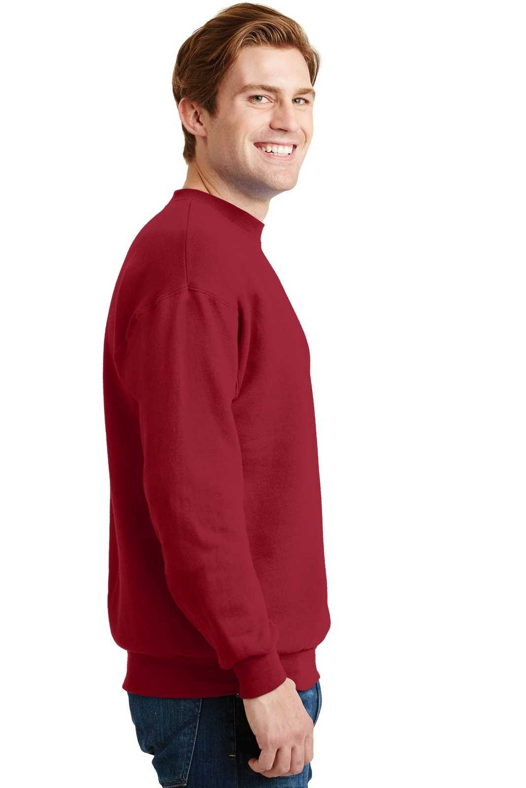 Hanes P160 Ecosmart Crewneck Sweatshirt - Deep Red - HIT a Double