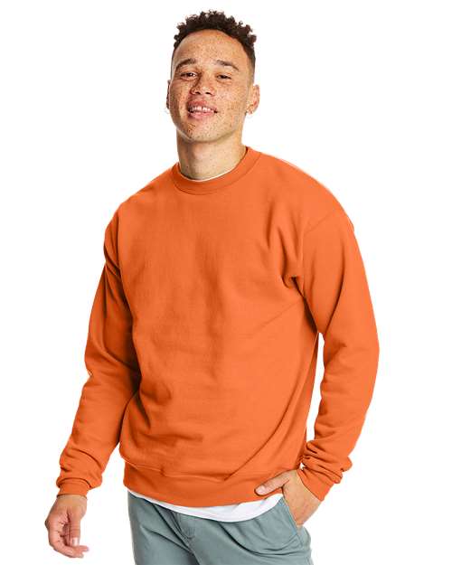 Hanes P160 Ecosmart Crewneck Sweatshirt - Safety Orange - HIT a Double