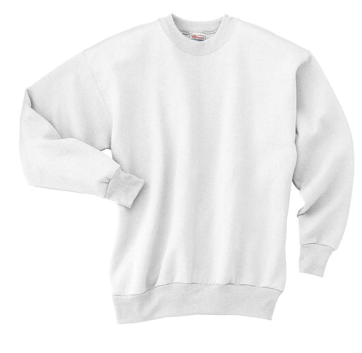 Hanes P160 Ecosmart Crewneck Sweatshirt - White - HIT a Double