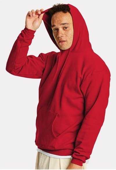 Hanes P170 Ecosmart Hooded Sweatshirt - Athletic Crimson&quot; - &quot;HIT a Double