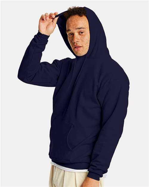 Hanes P170 Ecosmart Hooded Sweatshirt - Athletic Navy&quot; - &quot;HIT a Double