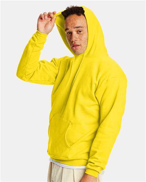 Hanes P170 Ecosmart Hooded Sweatshirt - Athletic Yellow&quot; - &quot;HIT a Double
