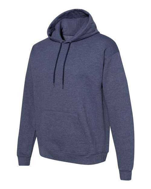 Hanes P170 Ecosmart Hooded Sweatshirt - Heather Navy - HIT a Double