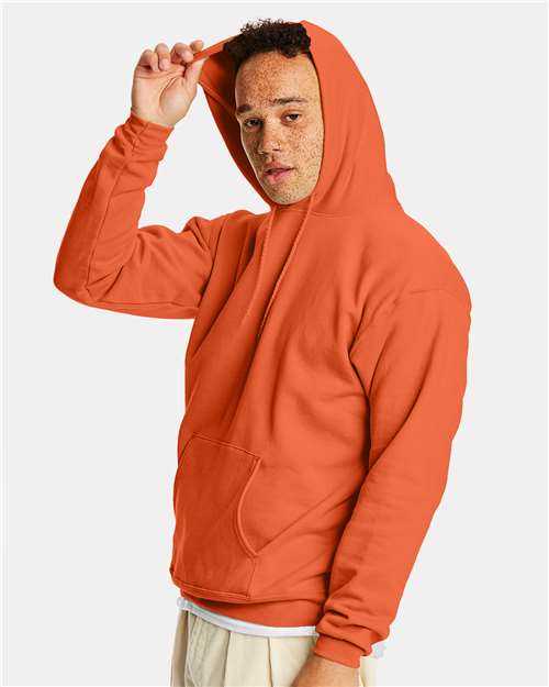 Hanes P170 Ecosmart Hooded Sweatshirt - Texas Orange&quot; - &quot;HIT a Double