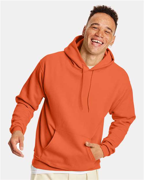 Hanes P170 Ecosmart Hooded Sweatshirt - Texas Orange" - "HIT a Double