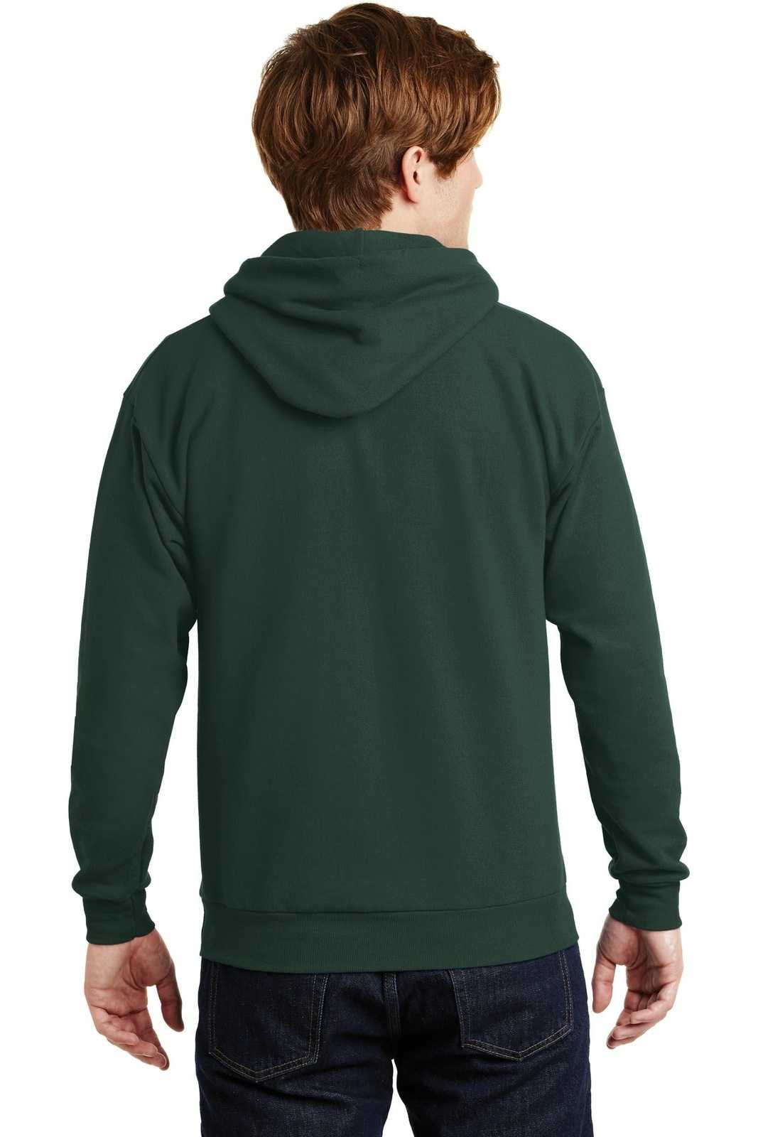 Hanes P170 Ecosmart Pullover Hooded Sweatshirt - Deep Forest - HIT a Double